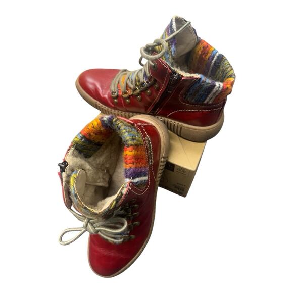 Josef Seibel Maren Women's 38 7.5-8 Bootie Leather Ankle Boot Red Warm Comfort - Picture 1 of 16